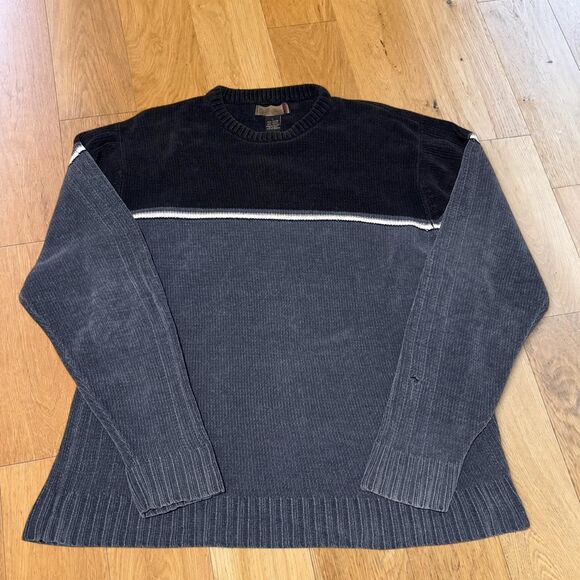 Extreme Other - Vintage XG Xtreme Gear Colorblock Knit Sweater Mens L Navy Black Y2K Chunky Surf